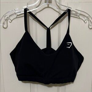 Gymshark Black Sports Bra with Logo